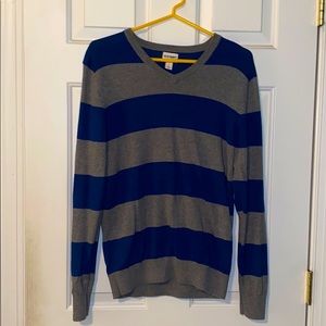 Old Navy blue and grey striped sweater